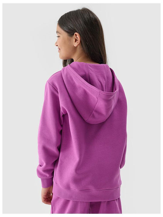 Kids Cardigan Cotton with Hood Purple
