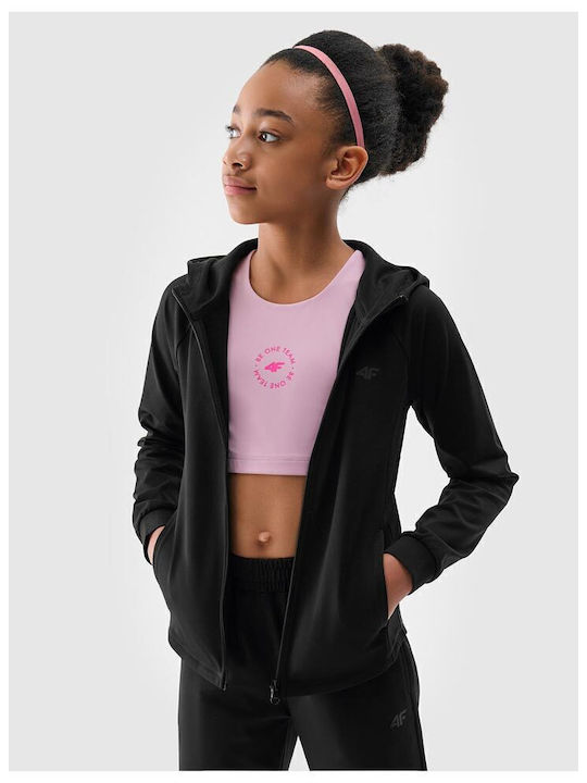 Kids Cardigan with Hood Black