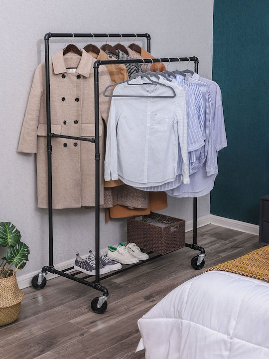 Songmics Rollbar Kleiderständer Schwarz 110x55x180cm
