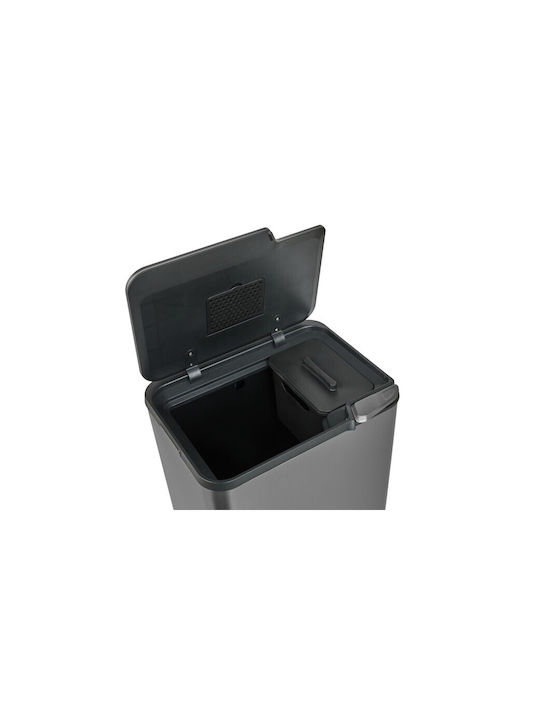 Abfalleimer Recycling Metallisch Gray 36Es 1Stück