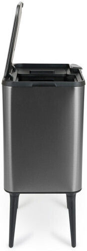 Metallic Recycling Bin Push Grey 36L