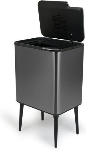 Metallic Recycling Bin Push Grey 36L