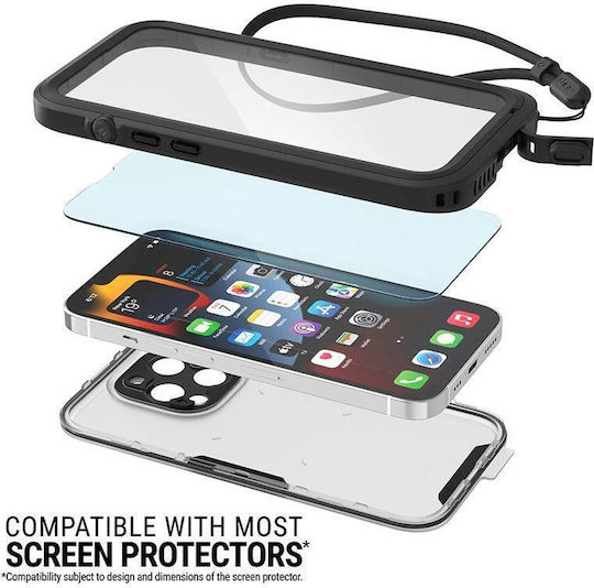 Catalyst Total Protection Back Cover Πλαστικό / Σιλικόνης 2mm με Λουράκι Αδιάβροχο Μαύρο (iPhone 16 Pro)