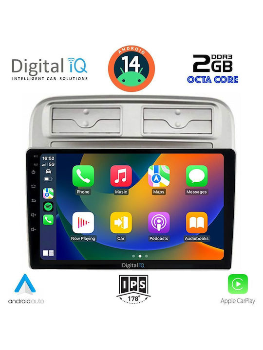 Digital IQ Car Audio System for Fiat Grande Punto 2005-2012 (Bluetooth/USB/WiFi/GPS/Apple-Carplay/Android-Auto) with Touch Screen 9"