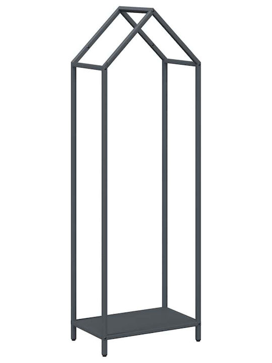 vidaXL Inox Ράφι Αποθήκευσης Ξύλων 40x25x120cm Γκρι