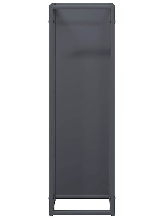 vidaXL Inox Ράφι Αποθήκευσης Ξύλων 25x25x80cm Γκρι