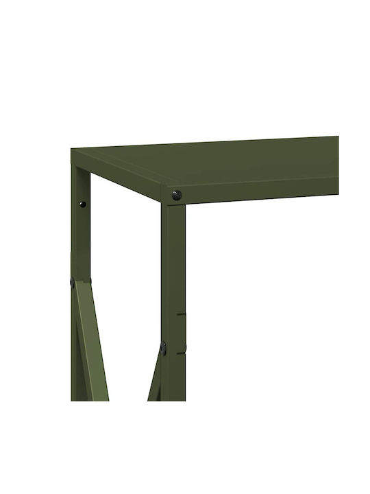 vidaXL Firewood Inox Shelf Wood Storage 34x25x70cm Green