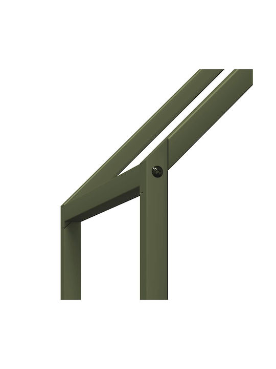 vidaXL Lemn de foc Inox Raft Depozitare lemne 60x25x60cm Verde