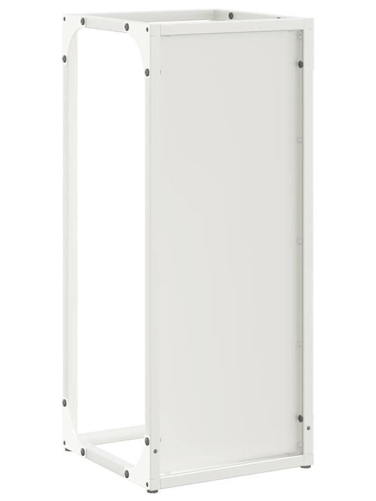 vidaXL Inox Ράφι Αποθήκευσης Ξύλων 25x25x60cm Λευκό