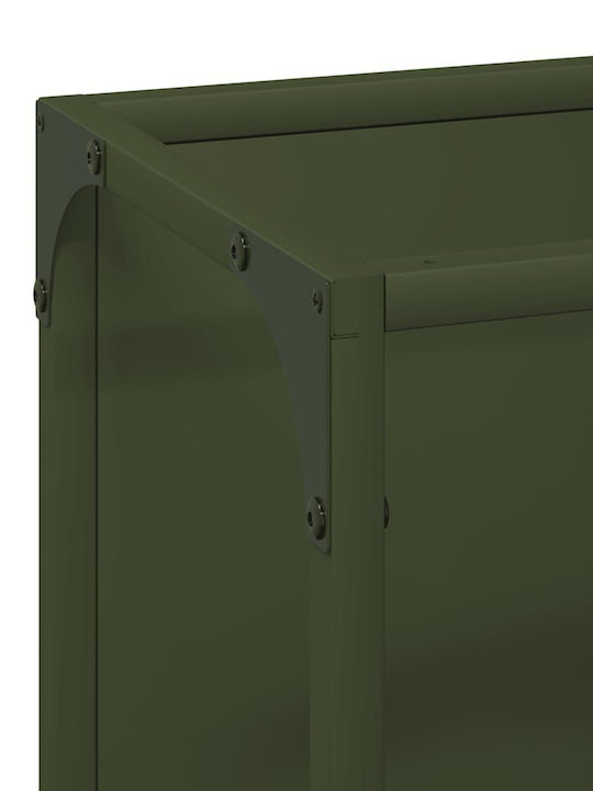 vidaXL Inox Ράφι Αποθήκευσης Ξύλων 25x25x60cm Πράσινο