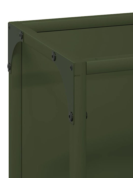 vidaXL Inox Ράφι Αποθήκευσης Ξύλων 25x25x80cm Πράσινο