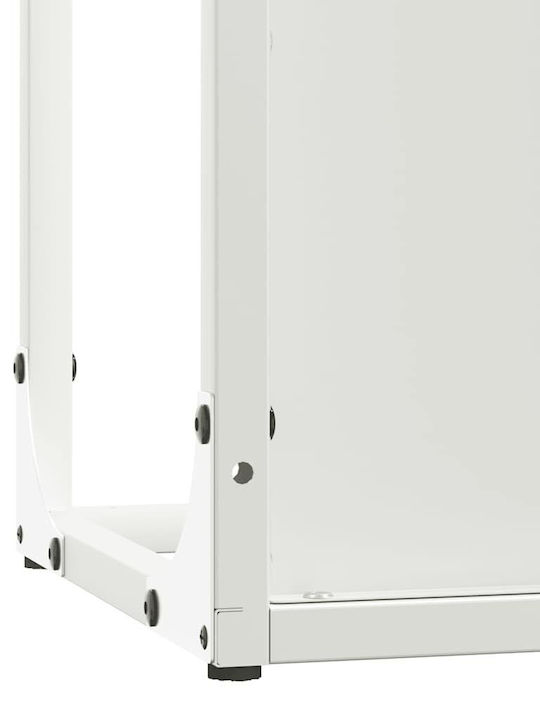 vidaXL Inox Ράφι Αποθήκευσης Ξύλων 25x25x80cm Λευκό