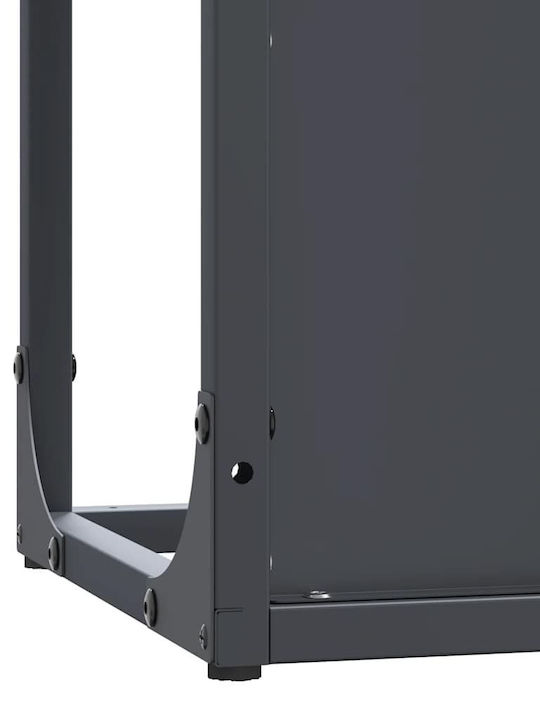 vidaXL Inox Ράφι Αποθήκευσης Ξύλων 25x25x80cm Γκρι