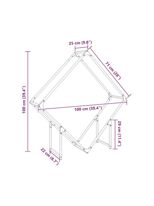 vidaXL Brennholz Hölzernes Regal Holzlagerung 100x25x100cm