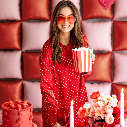 Red Pink Striped Popcorn Boxes 6pcs