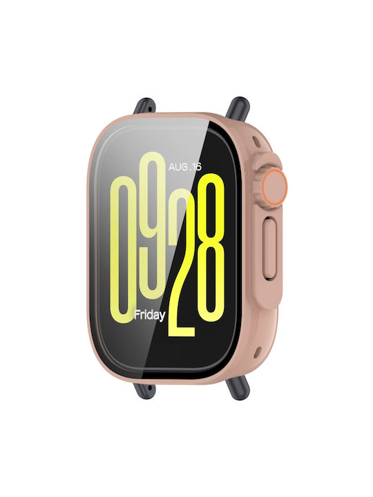 Tempered Film Plastic Case in Burgundy color for Redmi Watch 5 Active