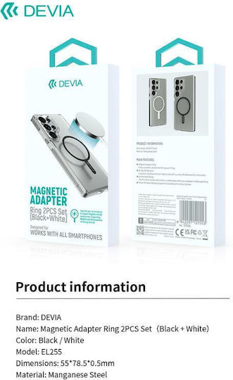 Devia MagSafe Ring with Alignment Guide Black 2pcs