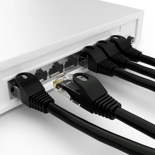 Powertech Καλώδιο Δικτύου Cab-n408 Cat 6 U Utp Cca 250hz 10m Μαύρο Cab-n408