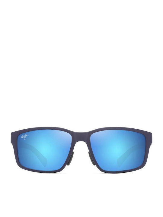 Maui Jim Men's Sunglasses with Black Plastic Frame and Blue Polarized Mirror Lens B686-03