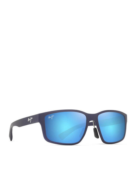 Maui Jim Men's Sunglasses with Black Plastic Frame and Blue Polarized Mirror Lens B686-03