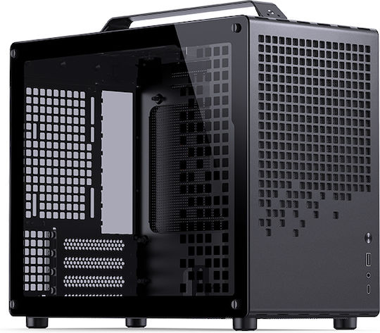 Jonsplus Z20 Gaming Mini-Turm Computergehäuse mit Seitenfenster Schwarz