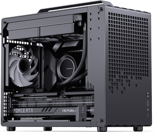 Jonsplus Z20 Gaming Mini-Turm Computergehäuse mit Seitenfenster Schwarz