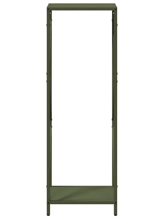 vidaXL Inox Ράφι Αποθήκευσης Ξύλων 34x25x100cm Πράσινο