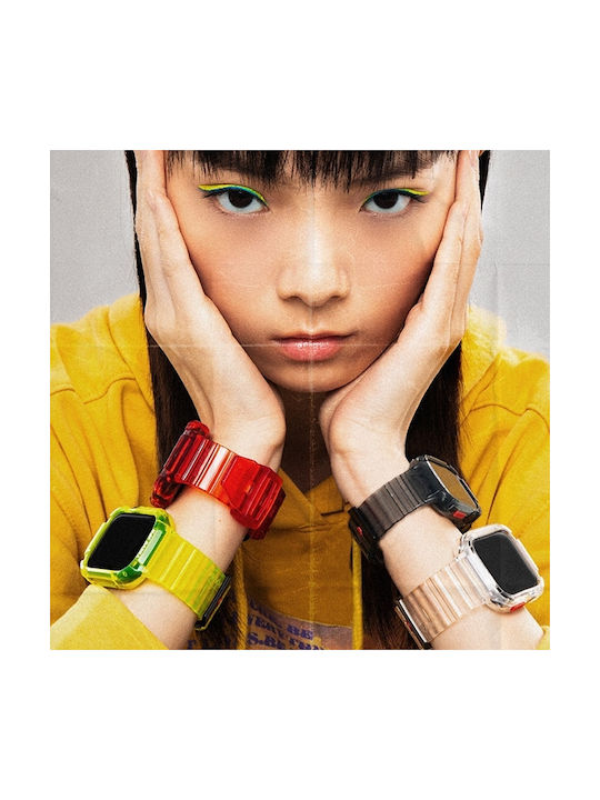 Skinarma Strap+saido Cover 2in1 Apple Watch 45/44mm Clear