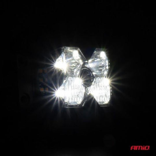 Amio Προβολεας Εργασιας Τετραγωνος Led 60w 9-36v 6.000lm 6.500k 95x80x90mm Awl67 Amio 1 Τεμ 04208/am