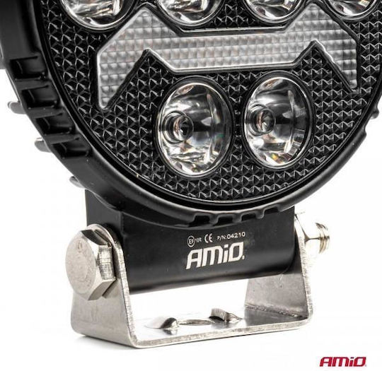 Amio Round LED Work Spotlight 54W 9-36V 10,000lm 6,500K Awl69 Amio 1 Piece 04210/am
