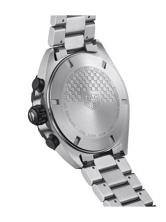 TAG Heuer Ανδρικό Ρολόι Χρονογράφος Μπαταρίας με Ασημί Μεταλλικό Μπρασελέ