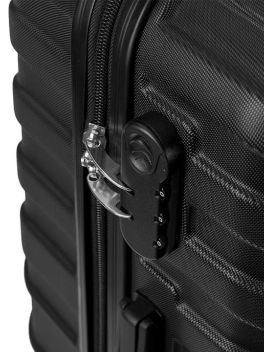 Mittlerer Reisekoffer Hartschalen Black mit 4 Räder Höhe 61cm