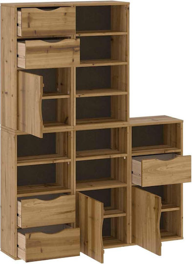 Sideboard made of Solid Wood Coffee 40x24x79cm
