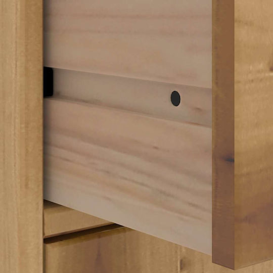 Sideboard made of Solid Wood with Drawers Coffee 40x24x79cm