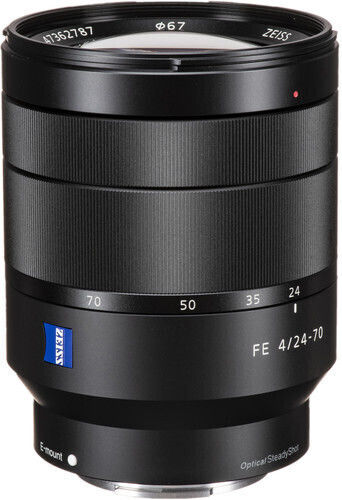 Sony Full Frame Φωτογραφικός Φακός Vario-Tessar T* E 24-70 mm f/4 ZA OSS Standard Zoom για Sony E Mount Μαύρος