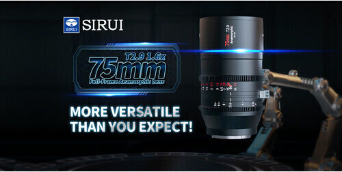 Sirui Full Frame Camera Lens 75mm T2.9 1.6x Anamorphic Standard Zoom for Leica L Mount Black