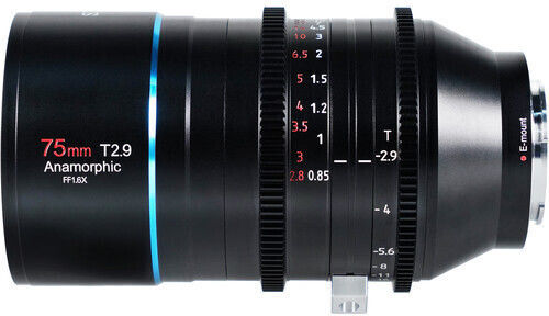 Sirui Full Frame Camera Lens 75mm T2.9 1.6x Anamorphic Standard Zoom for Leica L Mount Black