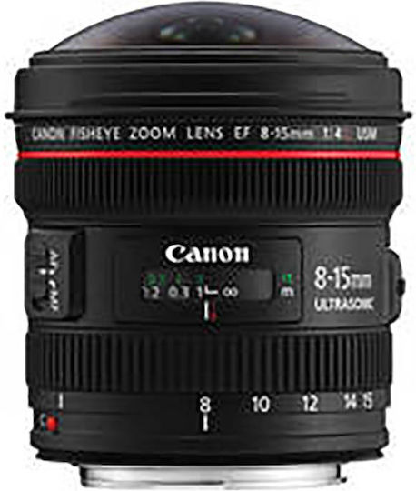 Canon Full Frame Φωτογραφικός Φακός EF 8-15mm f/4L USM Fisheye για Canon EF Mount Μαύρος