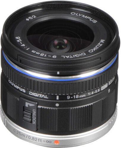 Olympus Crop Φωτογραφικός Φακός M.Zuiko Digital ED 9-18mm 1:4.0-5.6 Wide Angle Zoom για Micro Four Thirds (MFT) Mount Μαύρος