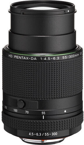 Pentax Crop Camera Lens DA 55-300mm f/4.5-6.3 ED PLM WR RE Standard Zoom / Tele Zoom for Pentax K Mount Black