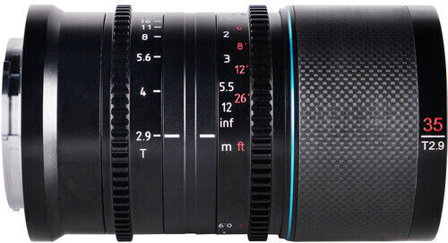 Sirui Full Frame Camera Lens Saturn 35mm T2.9 1.6x Carbon Fiber Full-Frame Anamorphic Fixed for Sony E Mount Black