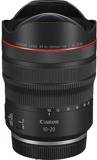 Canon Full Frame Φωτογραφικός Φακός 10-20mm f/4 L IS STM Ultra-Wide Zoom για Canon RF Mount Μαύρος