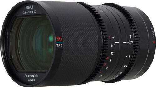Sirui Full Frame Camera Lens Saturn 50mm T2.9 1.6x Carbon Fiber Full-Frame Anamorphic Fixed for Nikon Z Mount Black