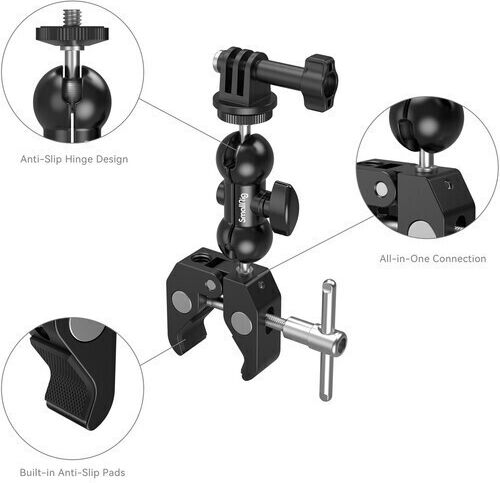 Smallrig Crab-shaped Clamp Ball Head Magic Arm 1138b
