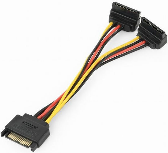 Cablexpert Power Splitter Sata 0.15m 15-Pin Sata - 15-Pin Sata Cable 0.15m Πολύχρωμο CC-SATAM2F-02