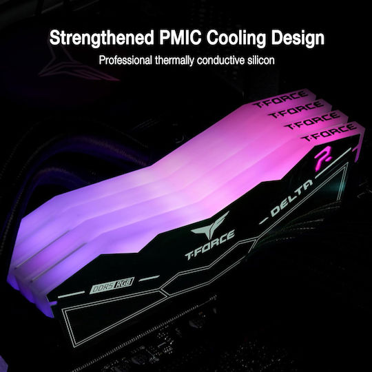 TeamGroup T-Force Delta RGB DDR5 32GB RAM με 2x16GB Modules και Ταχύτητα 6000 για Desktop