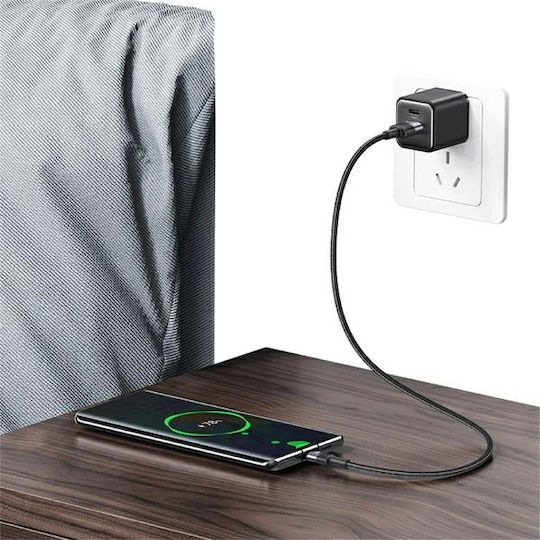 Usams USB 2.0 Cable USB-C male - USB-A Γκρι 1.2m SJ718ZJ01 30τμχ