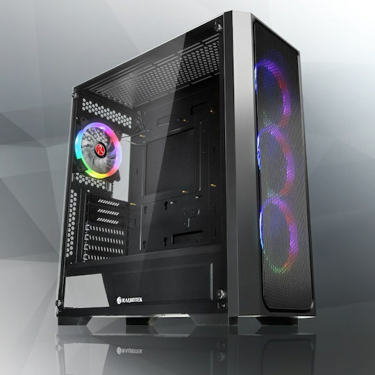 Raijintek Ponos MS4 Gaming Midi Tower Κουτί Υπολογιστή με Πλαϊνό Παράθυρο Μαύρο