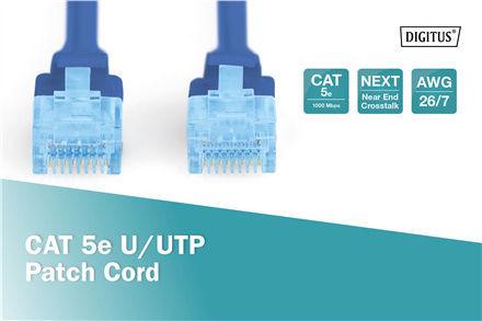 Digitus U/UTP Cat.5e Ethernet Network Cable 3m Blue 1pcs