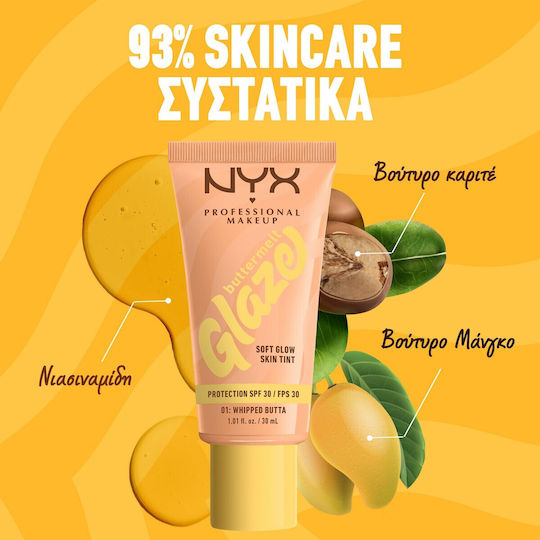 NYX Professional Makeup Buttermelt Glaze Flüssig LSF30 01 Whipped Butta 30ml
